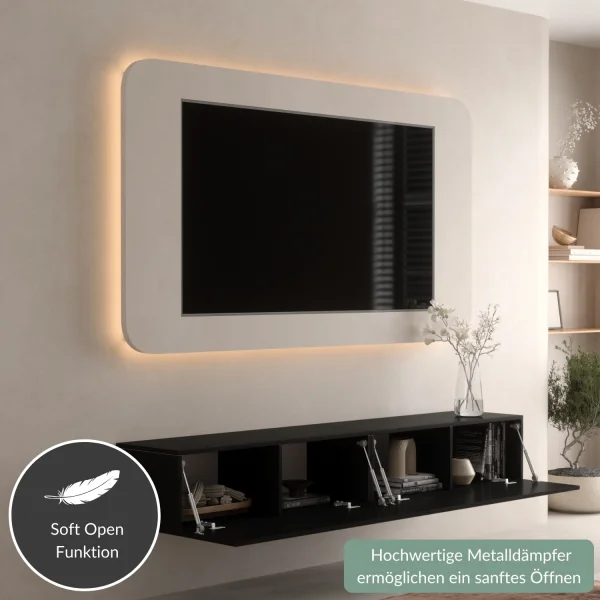 TV Stand WEST Black 200 cm (2 x 100 cm)