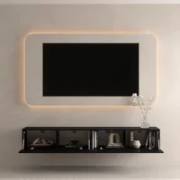 Meuble TV WEST noir 200 cm (2 x 100 cm)