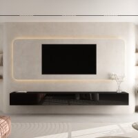 TV Board WEST Schwarz 300 cm (3 x 100 cm)