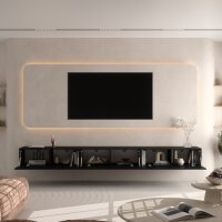 TV Board WEST Schwarz 300 cm (3 x 100 cm)