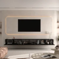 Meuble TV WEST noir 300 cm (3 x 100 cm)