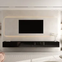 Meuble TV WEST Noir 320 cm (2 x 160 cm)