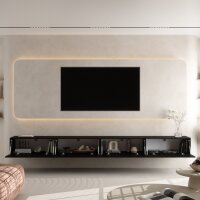 TV Board WEST Schwarz 320 cm (2 x 160 cm)
