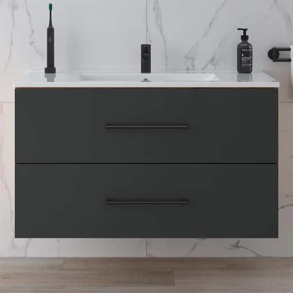 Unterschrank mit Waschbecken LUX 70cm / 90cm Gold Eiche/Anthrazit
