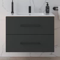 Waschtischunterschrank LUX 70 cm Gold Eiche / Anthrazit...