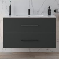 Waschtischunterschrank LUX 90 cm Gold Eiche / Anthrazit...