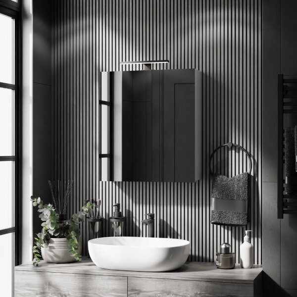 LED bathroom light mirror lamp neutral white light - 30 cm, black