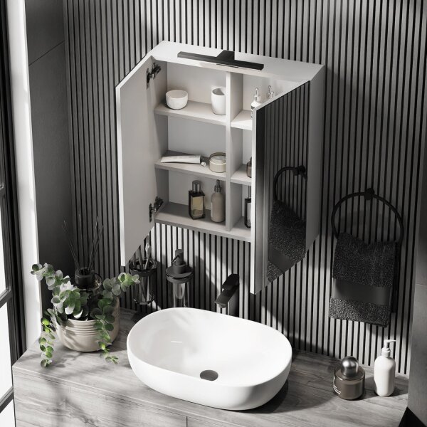 LED bathroom light mirror lamp neutral white light - 30 cm, black