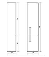 Badmöbel-Set 70cm mit Spiegelschrank und Hochschrank Weiß