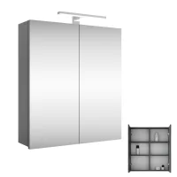 Armadietto a specchio Merkur, antracite, 60 cm, con...