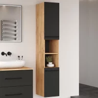 Hochschrank LUX 30 x 165 x 32 cm Gold Eiche / Anthrazit