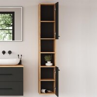 Hochschrank LUX 30 x 165 x 32 cm Gold Eiche / Anthrazit