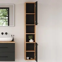 Tall Cabinet LUX 30 x 165 x 32 cm Gold Oak / Anthracite