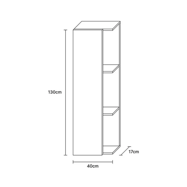 LUX Seitenschrank 40 cm Gold Eiche / Anthrazit