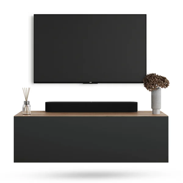 TV Board WEST 100 cm Gold Eiche/Anthrazit