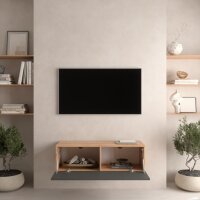 Planetmoebel TV Board WEST 100 cm Gold Eiche/Anthrazit