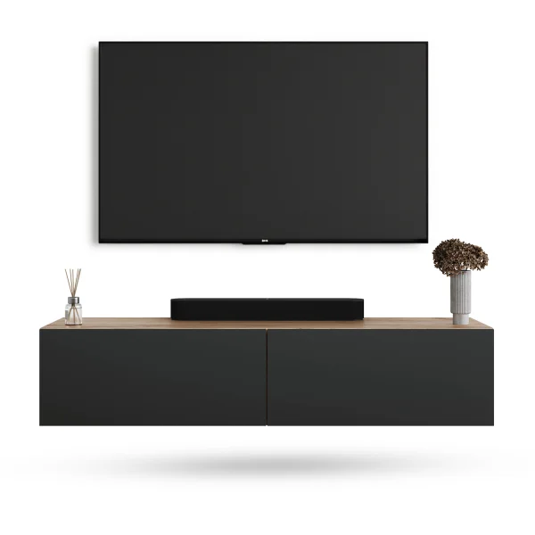 TV Board WEST Gold Eiche / Anthrazit 140 cm
