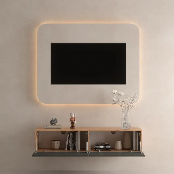 TV Board WEST Gold Eiche / Anthrazit 140 cm