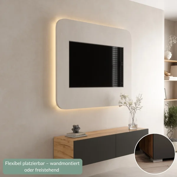 TV Board WEST Gold Eiche / Anthrazit 140 cm