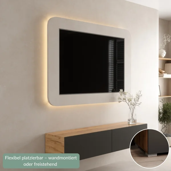 TV Board WEST Gold Eiche / Anthrazit 160 cm