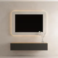 Planetmoebel TV Board WEST Gold Eiche / Anthrazit 160 cm