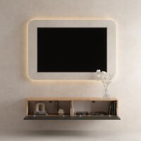 Planetmoebel TV Board WEST Gold Eiche / Anthrazit 160 cm