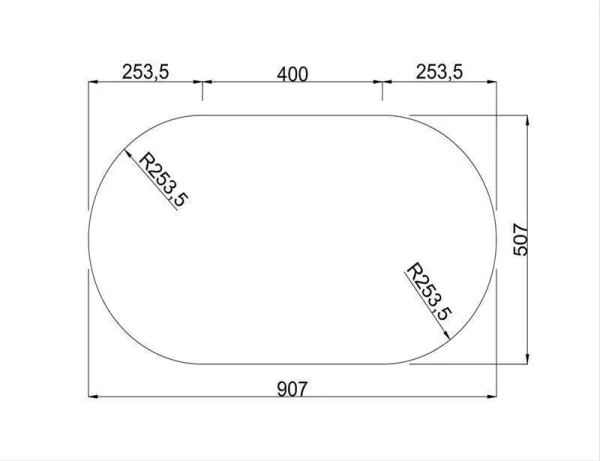 Spiegel oval – 50×90 cm, rahmenlos & ohne LED