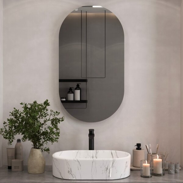Spiegel oval – 50×90 cm, rahmenlos & ohne LED