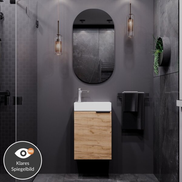 Spiegel oval – 50×90 cm, rahmenlos & ohne LED