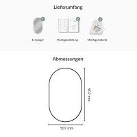 Spiegel oval – 50×90 cm, rahmenlos & ohne...