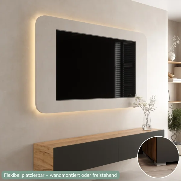 TV Stand WEST Gold Oak / Anthracite 200 cm (2 x 100 cm)