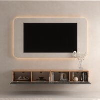 TV Board WEST Gold Eiche / Anthrazit 200 cm (2 x 100 cm)