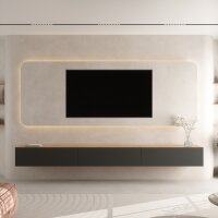 Planetmoebel TV Board WEST Gold Eiche / Anthrazit 300 cm...