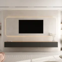 Meuble TV WEST Chêne doré / Anthracite 300...