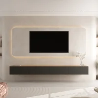 Mueble para TV WEST, roble dorado / antracita, 280 cm (2...