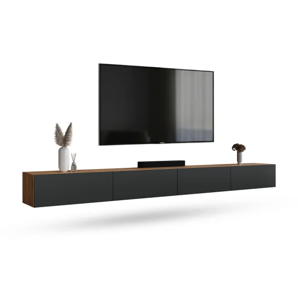 TV Stand WEST Gold Oak / Anthracite 320 cm (2 x 160 cm)