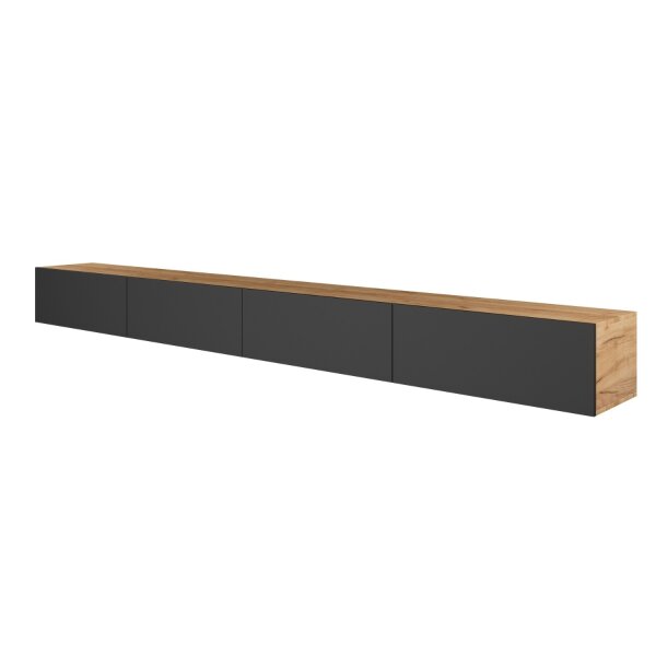 TV Board WEST Gold Eiche / Anthrazit 320 cm (2 x 160 cm)