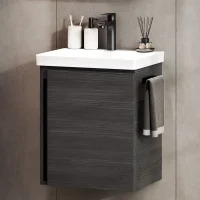 Sink base cabinet 50 cm anthracite with black faucet