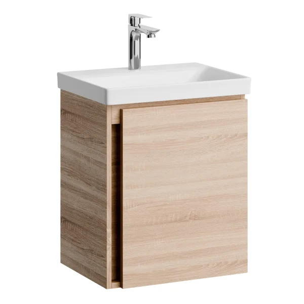 Sink base cabinet 50 cm Sonoma oak with chrome faucet