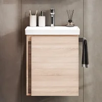 Sink base cabinet 50 cm Sonoma oak with chrome faucet