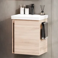 Sink base cabinet 50 cm Sonoma oak with black faucet
