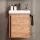 Waschtischunterschrank 50 cm Gold Eiche mit Armatur Schwarz