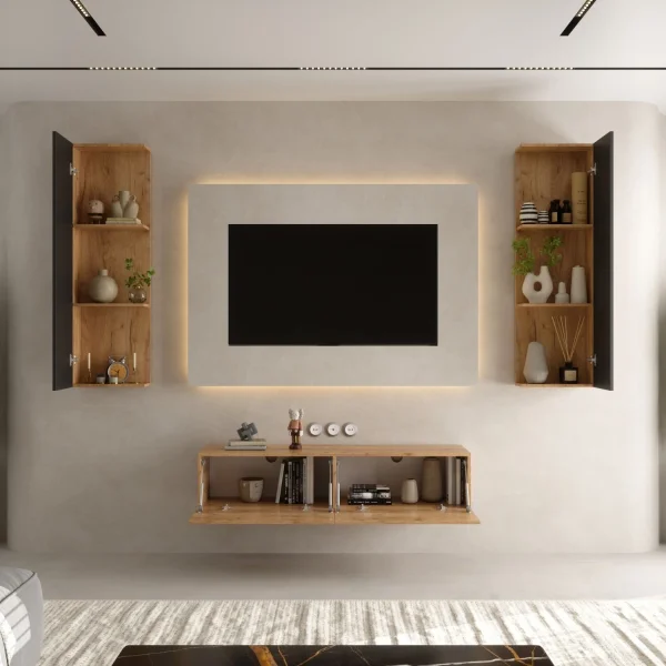 140-cm TV Cabinet Set with 2 Side Cabinets (3-piece set)