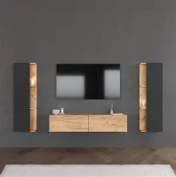 TV Board Set 140 - 320 cm mit 2x Seiteschrank