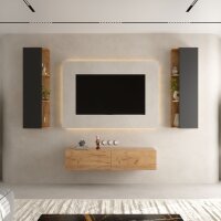 TV Wohnwand (3-teilig) aus 1x TV Board und 2x...