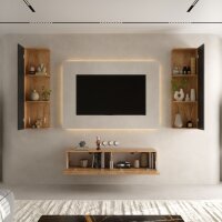TV Wohnwand (3-teilig) aus 1x TV Board und 2x...