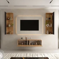TV Wohnwand (3-teilig) aus 1x TV Board und 2x...