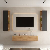 TV Wohnwand (3-teilig) aus 1x TV Board und 2x...