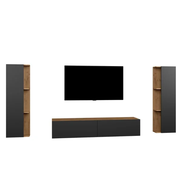 TV board (3-piece) 140 - 320 cm gold oak  Gold oak / anthracite