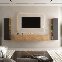 Planetmöbel TV-Lowboard-Set – 200 cm Gold...